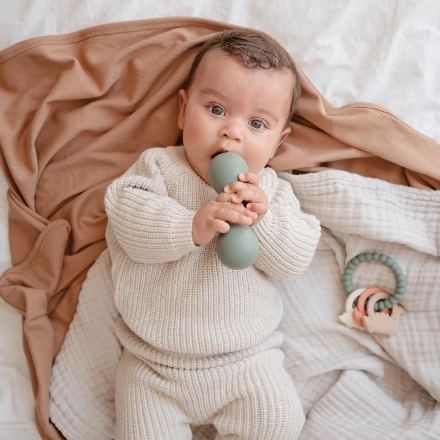 Mushie-Silicone Baby Rattle