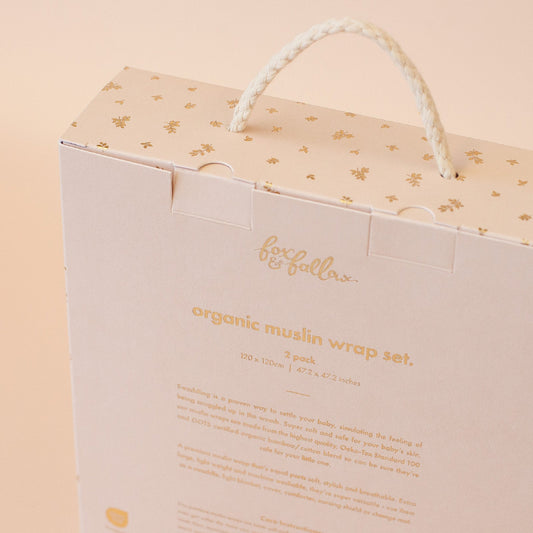 Fox&Fallow-Forget-Me-Not / Broderie Organic Muslin Wrap Set