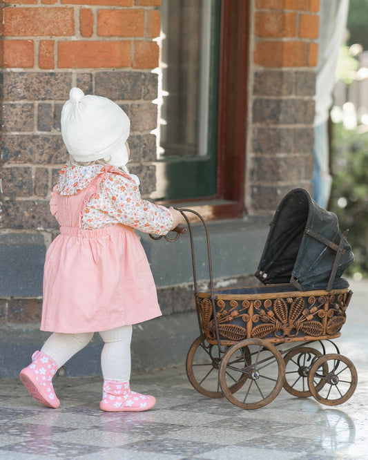 Toshi-Baby Pinafore Corduroy Quincy Dusty Rose