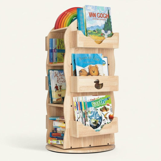 Myduckling-BINDI Revolving Solid Wood Bookcase
