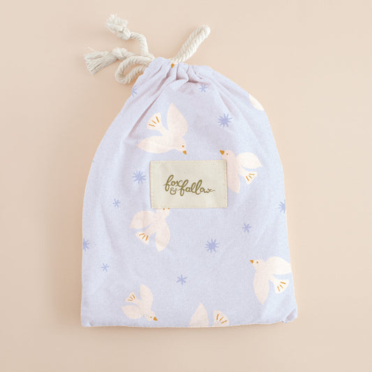 Fox&Fallow-Blue Doves Organic Fitted Cot Sheet
