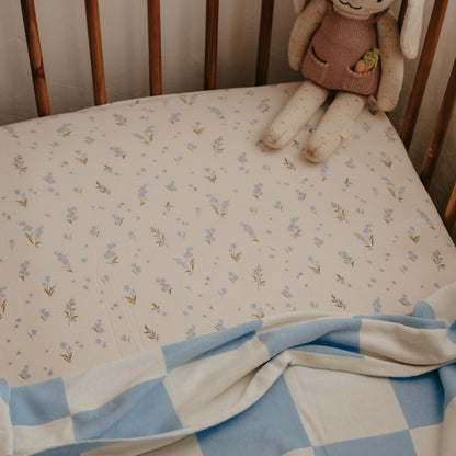 Fox&Fallow-Forget-Me-Not Organic Fitted Cot Sheet