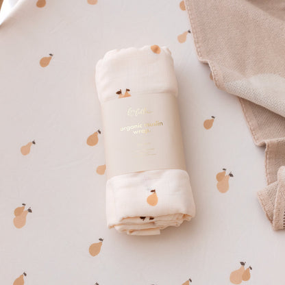 Fox&Fallow-Golden Pears Organic Fitted Bassinet Sheet/Change Pad Cover
