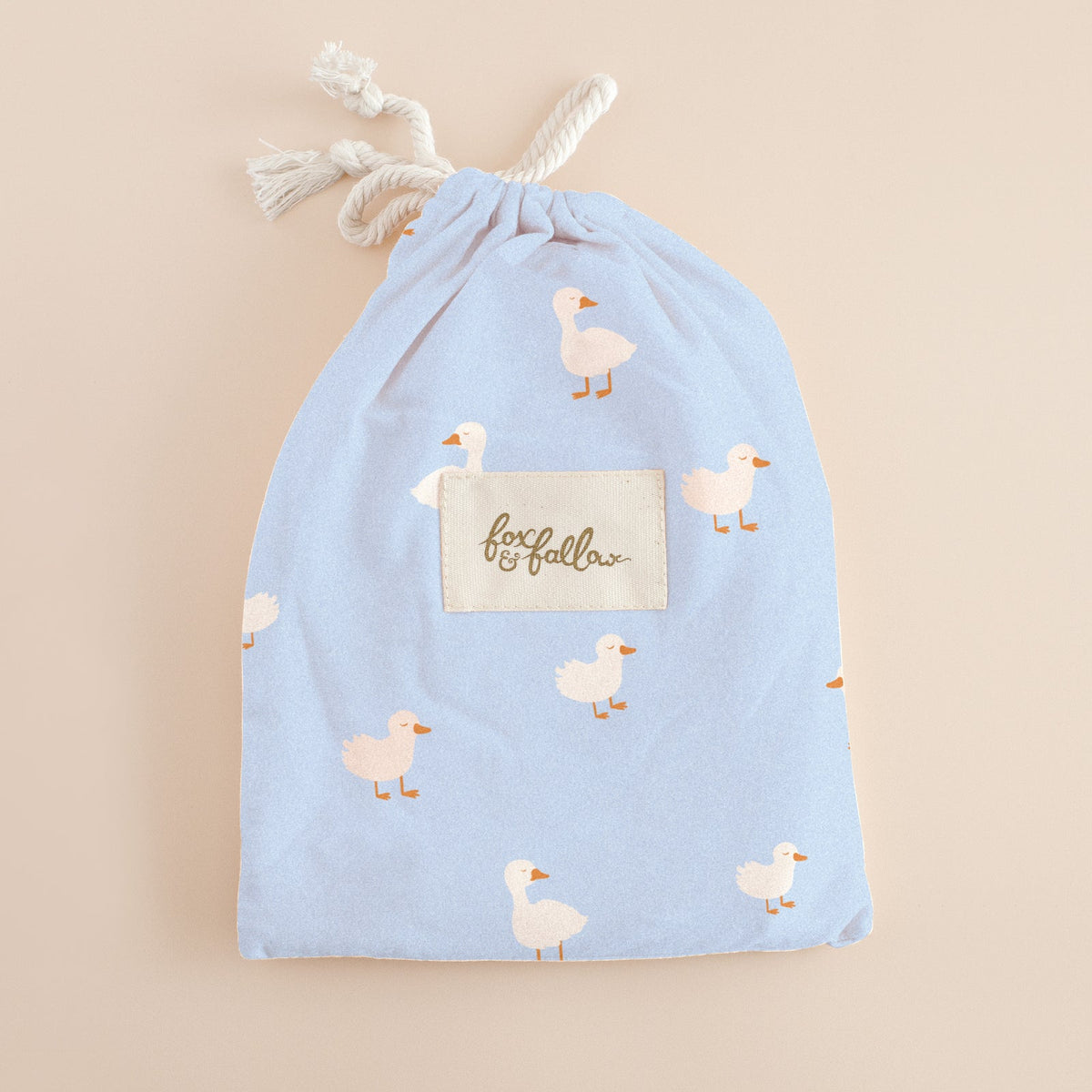 Fox&Fallow-Blue Ducks Organic Fitted Cot Sheet