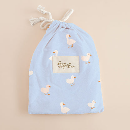 Fox&Fallow-Blue Ducks Organic Fitted Cot Sheet