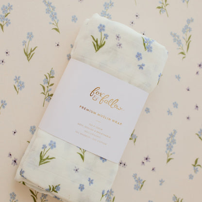 Fox&Fallow-Forget-Me-Not Organic Fitted Bassinet Sheet/Change Pad Cover
