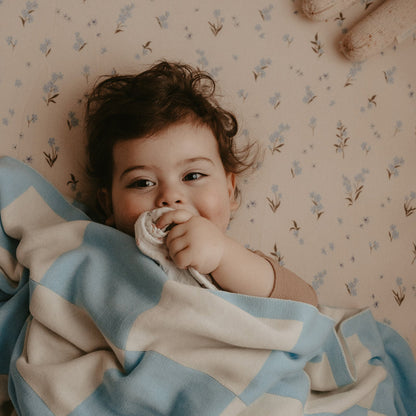 Fox&Fallow-Forget-Me-Not Organic Fitted Cot Sheet