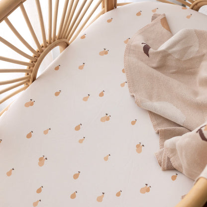 Fox&Fallow-Golden Pears Organic Fitted Bassinet Sheet/Change Pad Cover