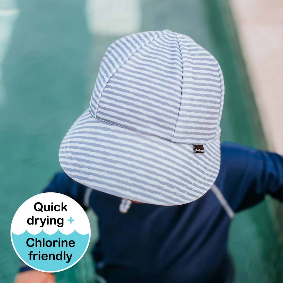 Bedhead hats-Kids Swim Legionnaire Flap Beach Hat - Stevie Stripe