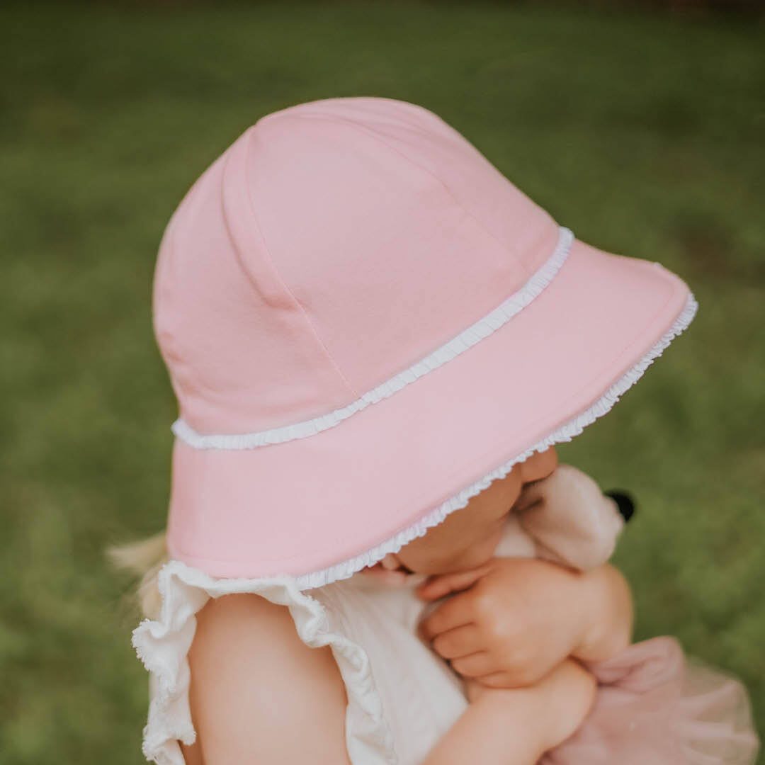 Bedhead hats-Toddler Bucket Hat - Blush Ruffle Trim