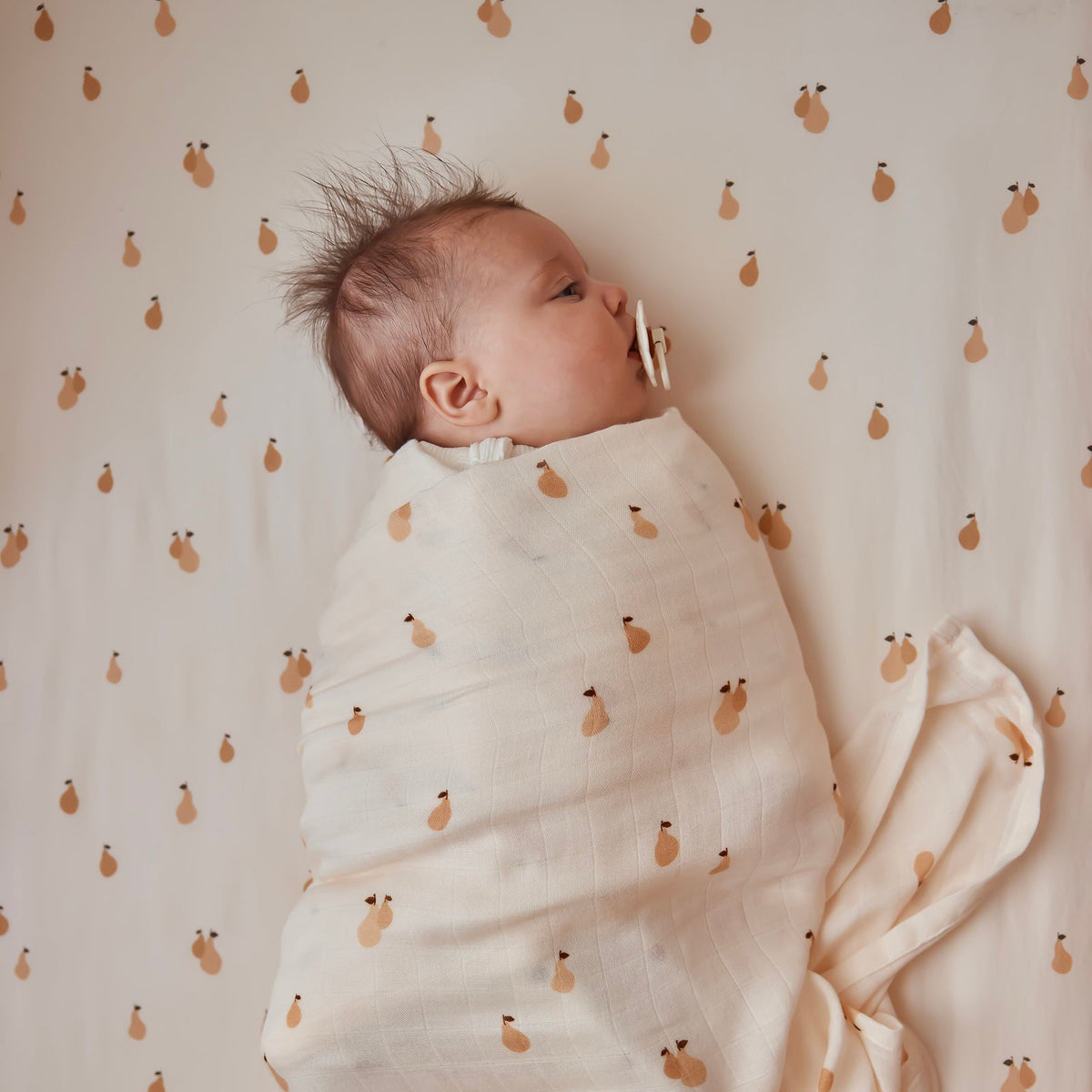 Fox&Fallow-Golden Pears Organic Fitted Bassinet Sheet/Change Pad Cover