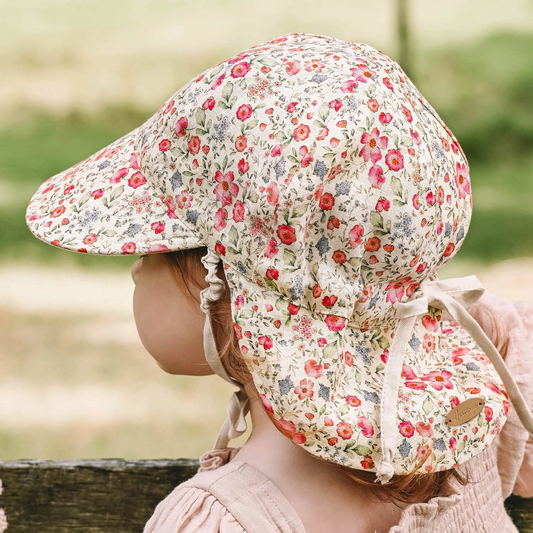 Bedhead hats-Lounger' Flap Sun Hat - Francesca / Flax