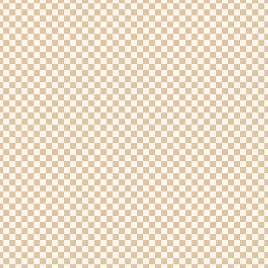 Fox&Fallow-Caramel Check Organic Muslin Wrap Swaddle