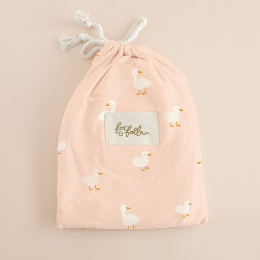 Fox&Fallow-Pink Ducks Organic Fitted Cot Sheet