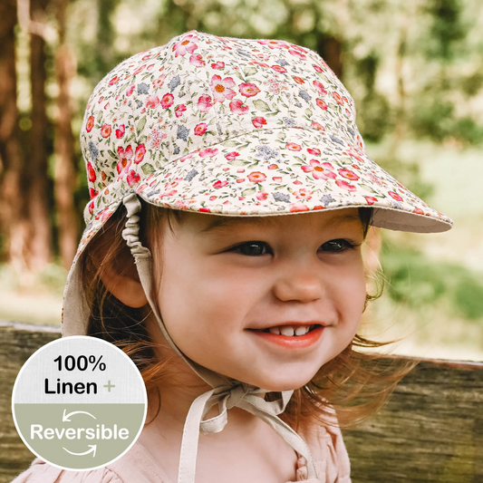 Bedhead hats-Lounger' Flap Sun Hat - Francesca / Flax