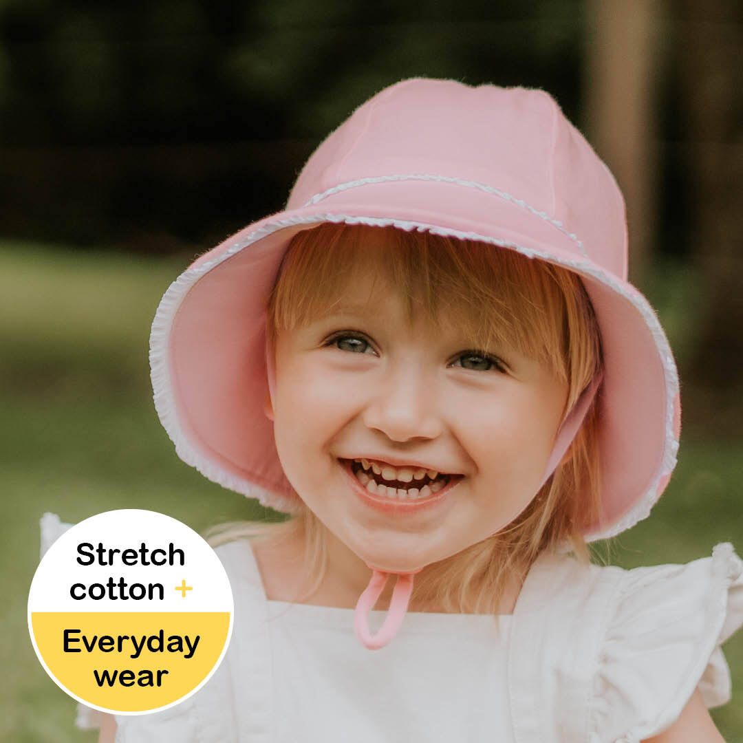 Bedhead hats-Toddler Bucket Hat - Blush Ruffle Trim