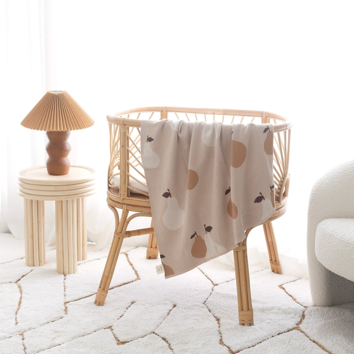 Fox&Fallow-Golden Pears Organic Fitted Bassinet Sheet/Change Pad Cover