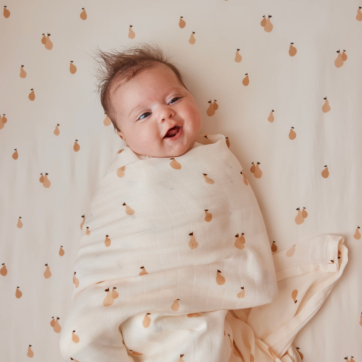 Fox&Fallow-Golden Pears Organic Fitted Bassinet Sheet/Change Pad Cover