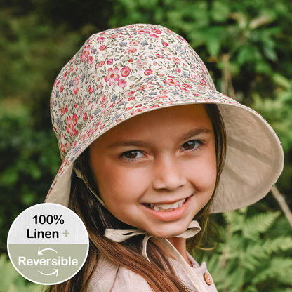 Bedhead hats-Wanderer' Panelled Bucket Sun Hat - Francesca / Flax