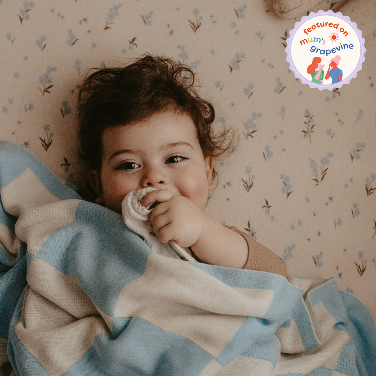 Fox&Fallow-Forget-Me-Not Organic Fitted Cot Sheet