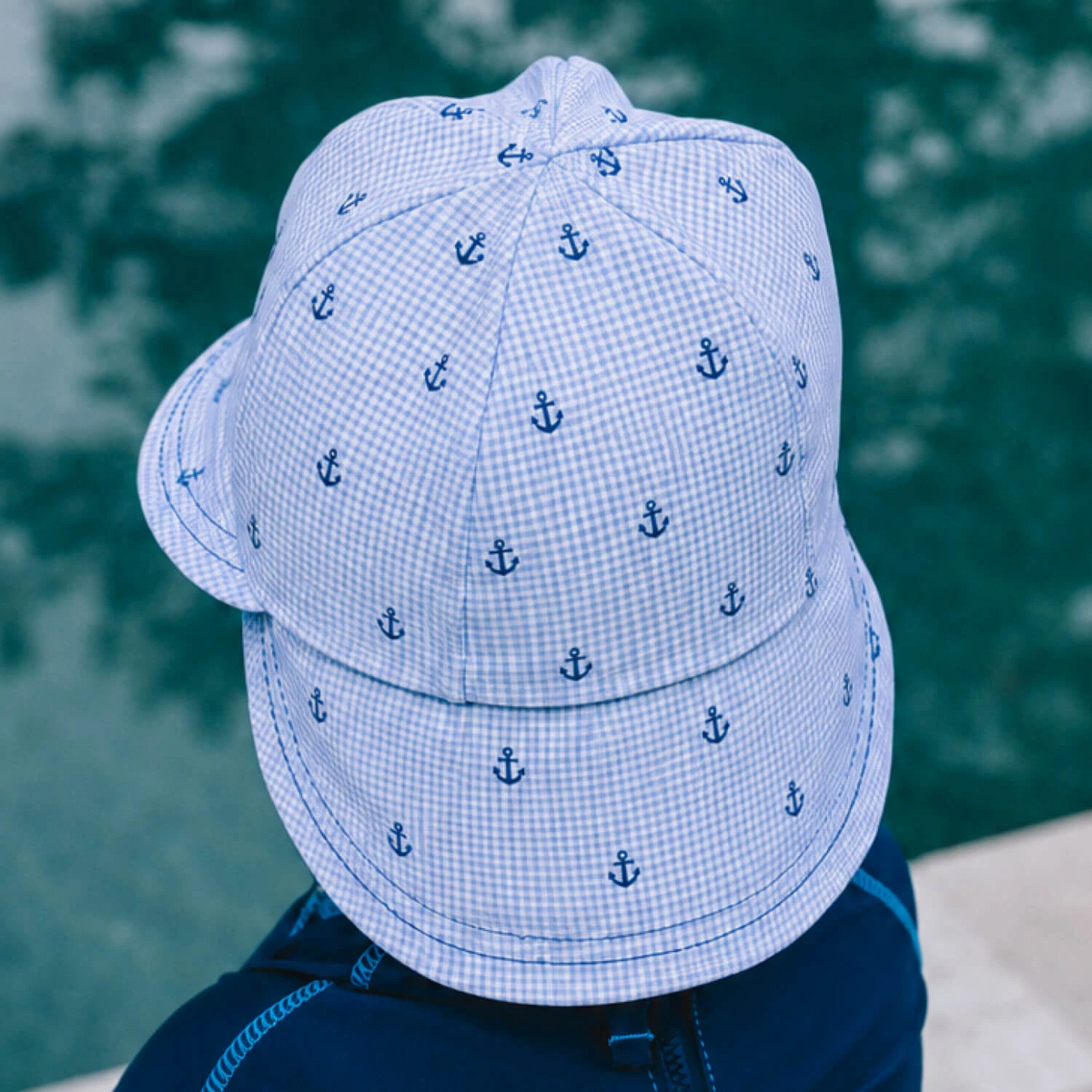 Bedhead hats -Swim Legionnaire Flap Beach Hat - Anchor