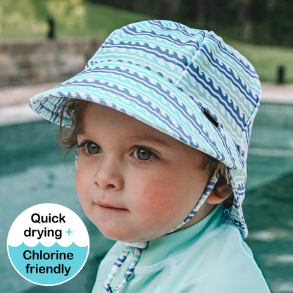Bedhead hats-Swim Legionnaire Flap Beach Hat - Riptide