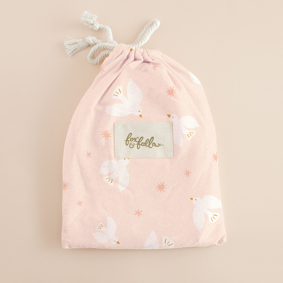 Fox&Fallow-Pink Doves Organic Fitted Cot Sheet