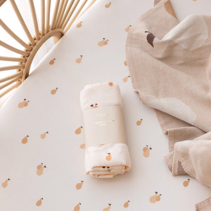 Fox&Fallow-Golden Pears Organic Fitted Bassinet Sheet/Change Pad Cover