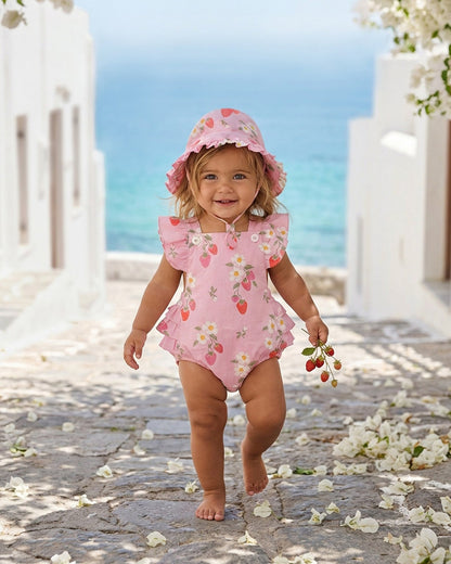Toshi-Baby Romper Strawberry Fields