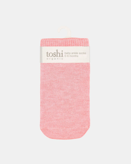 Toshi-Organic Socks Ankle Dreamtime Carmine