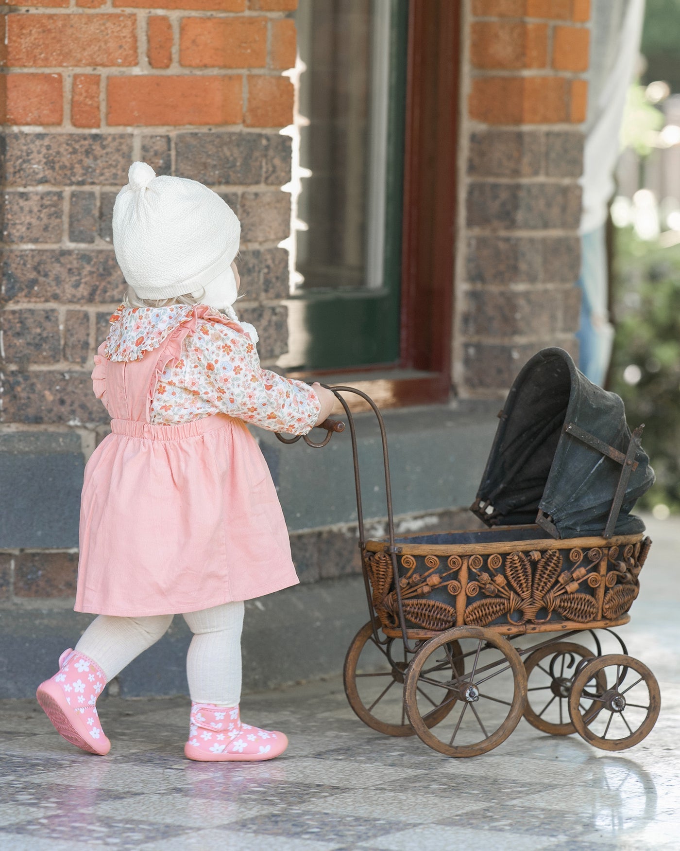 Toshi-Baby Pinafore Corduroy Quincy Dusty Rose
