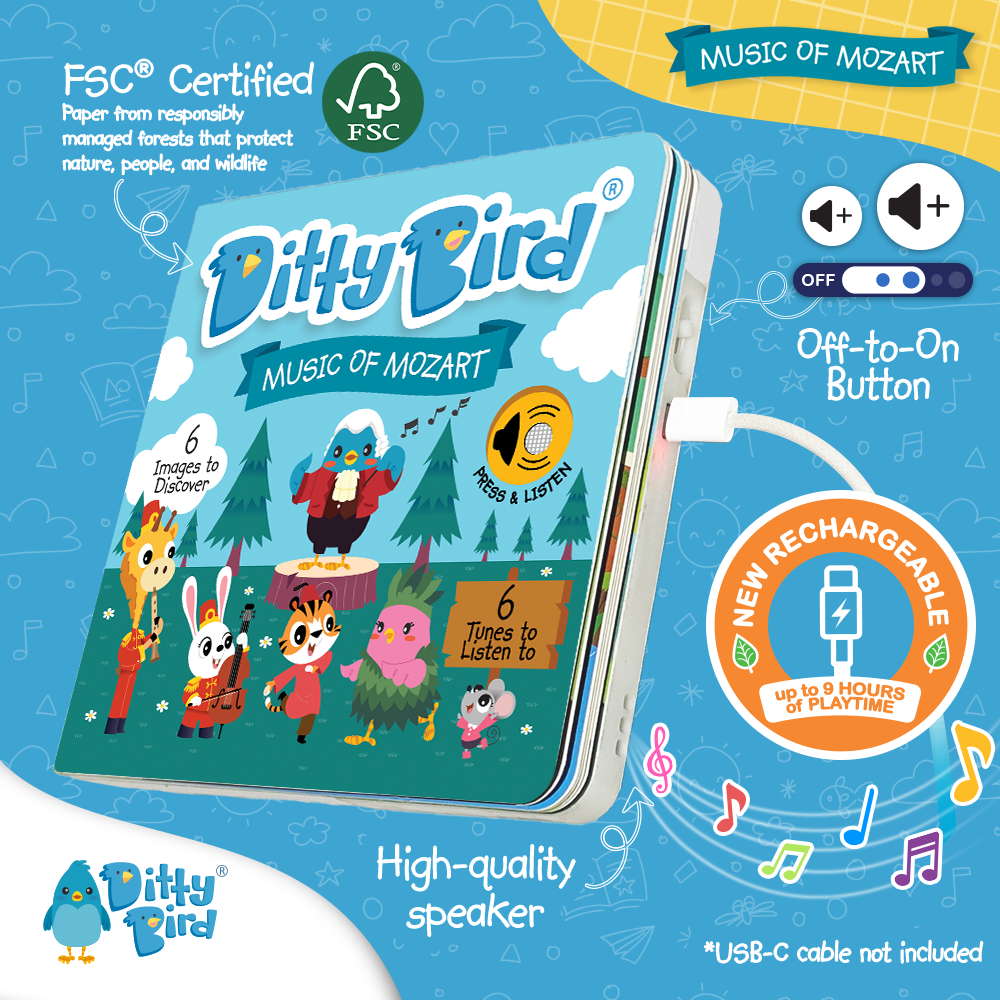 Ditty Bird-Music of Mozart | USB-C Rechargeable