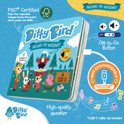 Ditty Bird-Music of Mozart | USB-C Rechargeable