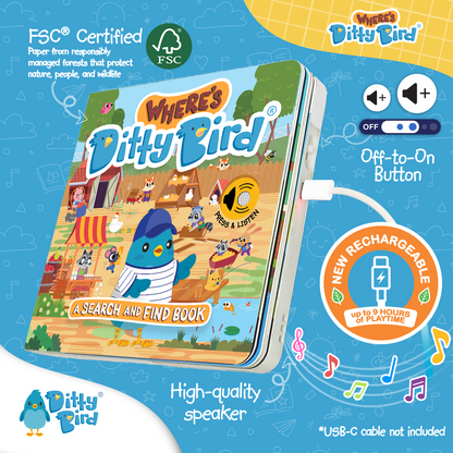 Ditty Bird-NEW! Where's Ditty Bird? Search & Find | USB-C Rechargeable