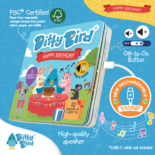 Ditty Bird-Happy Birthday | USB-C Rechargeable