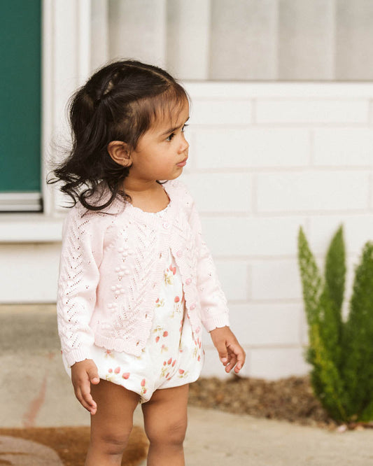 Bebe by Minihaha-GIRLS ORGANIC PINK POINTELLE CARDI