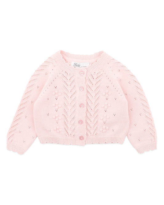 Bebe by Minihaha-GIRLS ORGANIC PINK POINTELLE CARDI