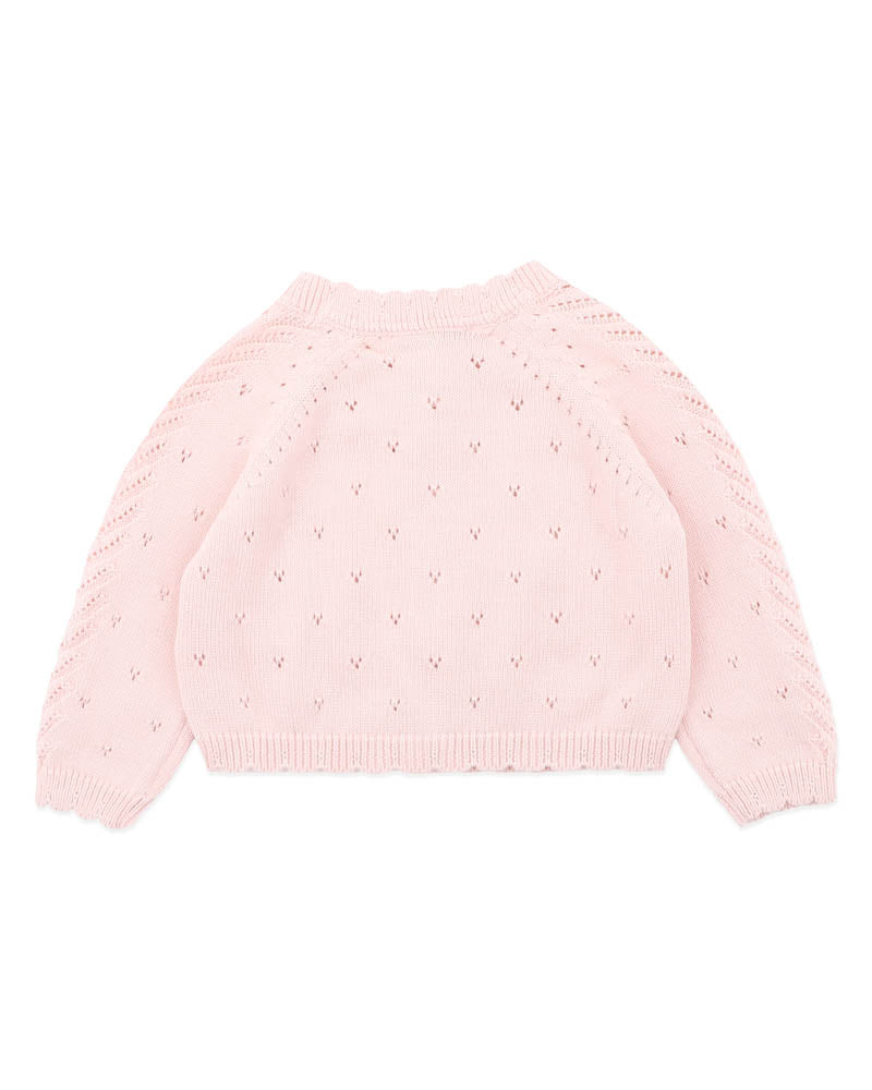 Bebe by Minihaha-GIRLS ORGANIC PINK POINTELLE CARDI