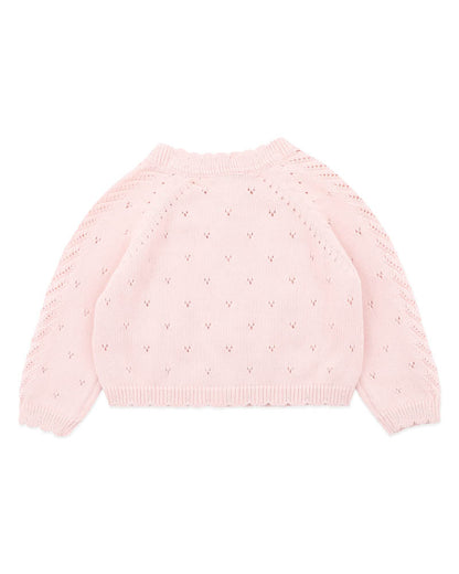 Bebe by Minihaha-GIRLS ORGANIC PINK POINTELLE CARDI