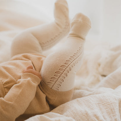 Minihaha-ALMOND OPEN WORK TIGHTS