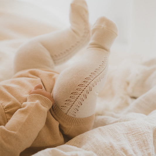 Minihaha-ALMOND OPEN WORK TIGHTS