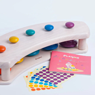 Playme-Pat Bells 5 Tones Bell Set with Stand – 5 Bells + 1 Stand | Musical Toy for Kids