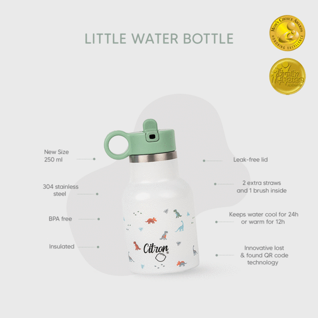 Citron-Little Water Bottle - QR-Enabled Lost-Proof 250ml