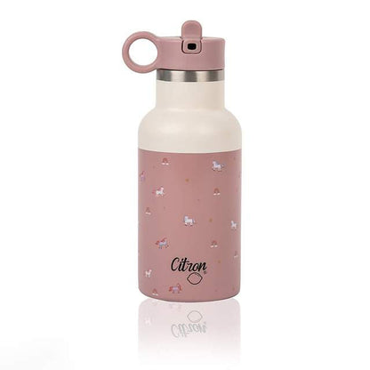 Citron-Little Big Water Bottle - QR-Enabled Lost-Proof 350ml - Pink Cream Unicorn