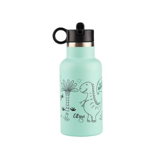 Citron-Little Big Water Bottle - QR-Enabled Lost-Proof 350ml - Dino