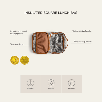 Citron-Insulated Square Lunch bag - Cool Kid