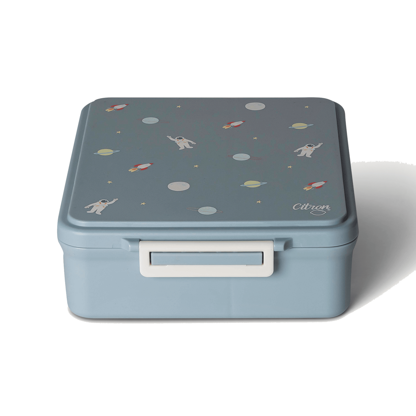 Citron-Grand Lunch Box - 4 Compartments - Spaceship Dusty Blue + Food Jar