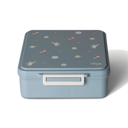 Citron-Grand Lunch Box - 4 Compartments - Spaceship Dusty Blue + Food Jar