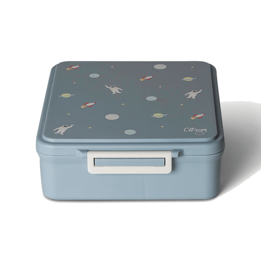 Citron-Grand Lunch Box - 4 Compartments - Spaceship Dusty Blue + Food Jar
