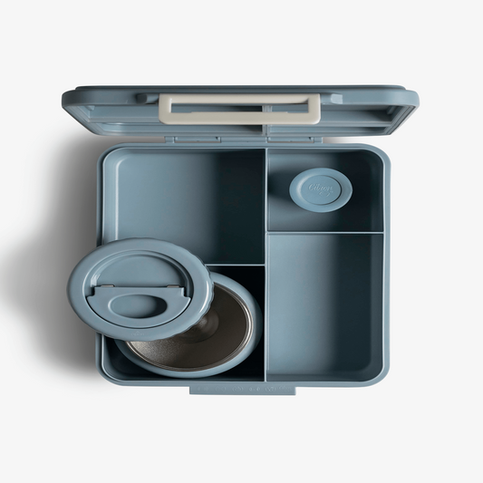 Citron-Grand Lunch Box - 4 Compartments - Spaceship Dusty Blue + Food Jar
